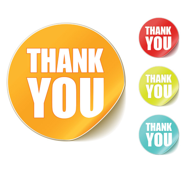 free vector Thank you clip art round stickers